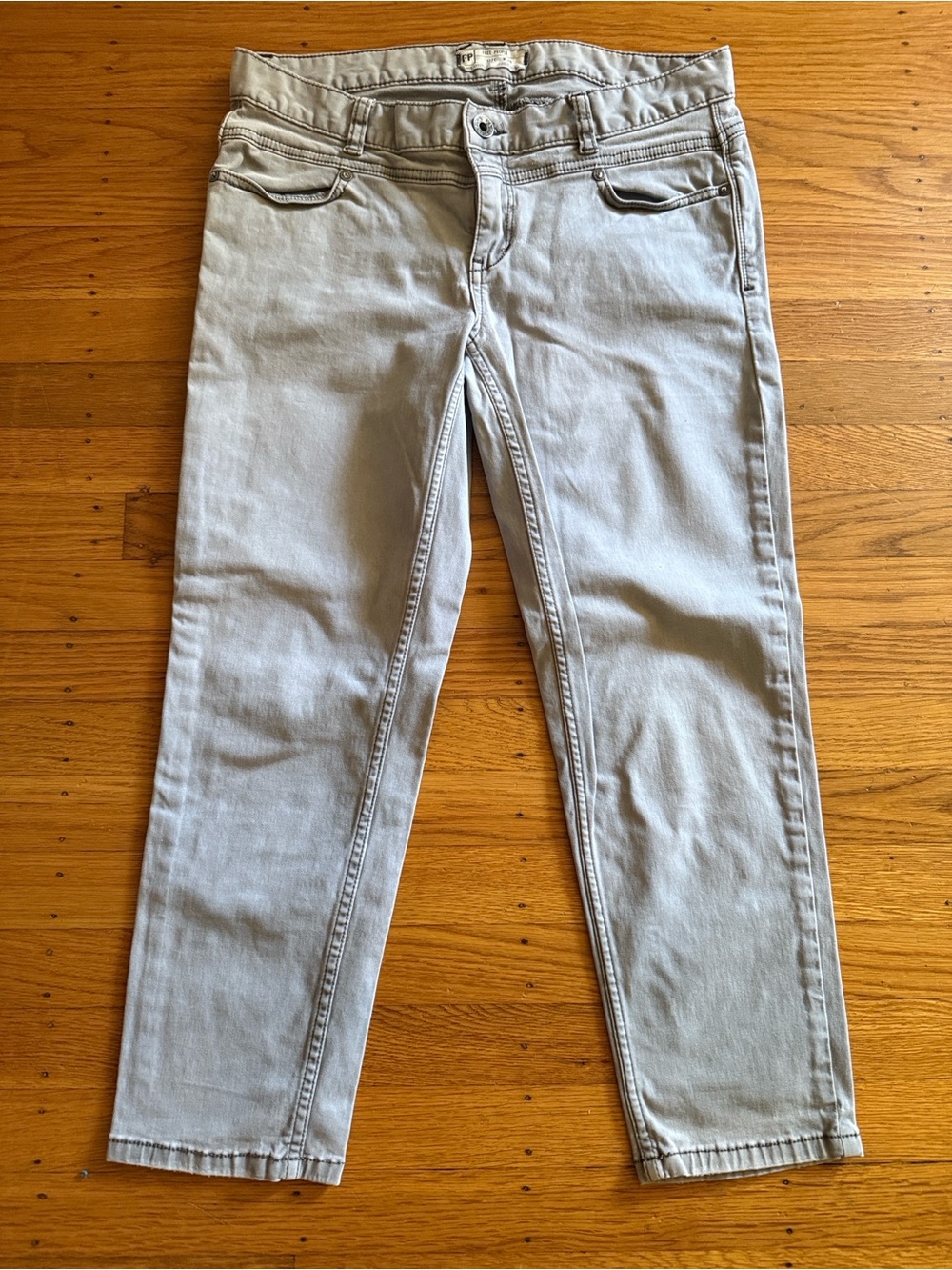 Free People Light Gray Skinny Jeans